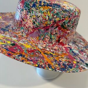 Red and Pink Wide-Brimmed Sun Hat